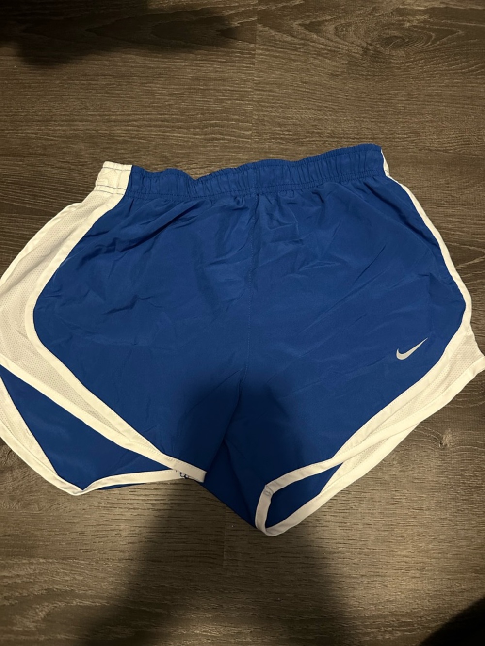 Nike Blue Women's Athletic Shorts with White Trim